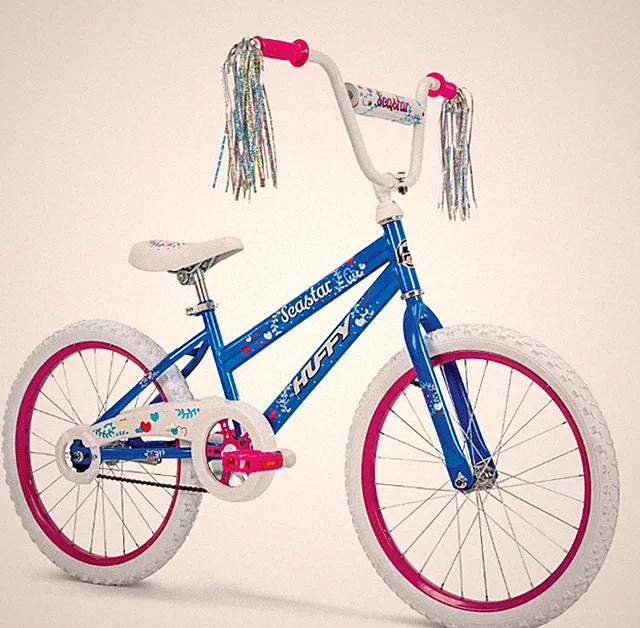 20" Sea Star Kids' Bike, Fits Riders 44"-56", Blue/Pink, Youth, Girls, EZ Build