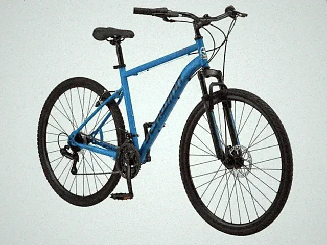 Mens Large 700c Mountain Bike Hybrid Bike Front Suspension 21 Speeds, Blue